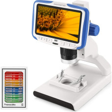 Andonstar AD205 LCD skaitmeninis mikroskopas, 200 kartų didinantis USB mikroskopas vaikams, studentams, mėgėjams, pasidaryk pats, laboratorijai, mokyklai, pramogai, edukacijai su skaidrėmis