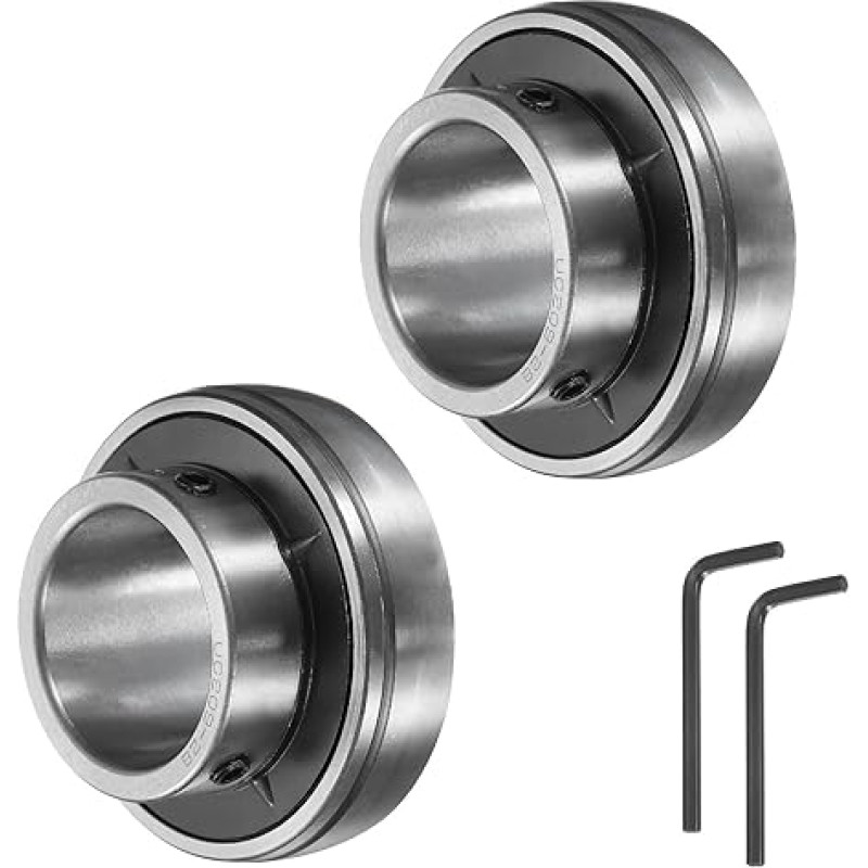 QUARKZMAN UC209-28 pagalvinio bloko guolis 1-3/4 colio skersmens guolio korpusas, pagamintas iš chromuoto plieno (GCR15) Flanšinis guolis su veržliarakčiu 2 vnt.