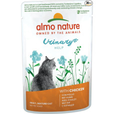 almo nature Holistic Urinary Help kačių ėdalas, drėgnas ėdalas suaugusioms katėms su vištiena, 30 vnt. (30 x 70 g)