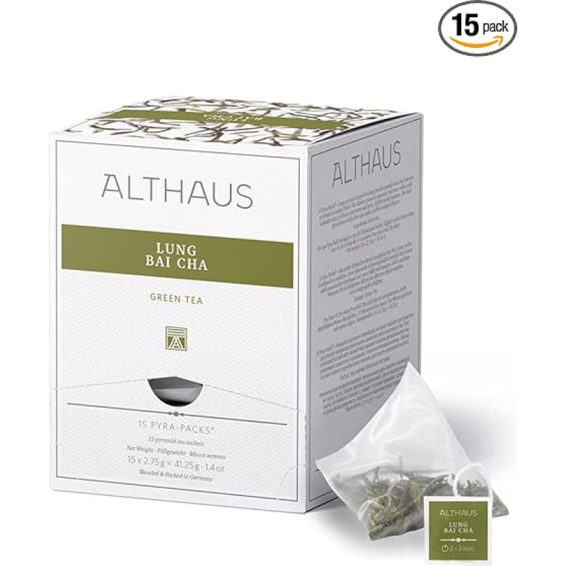 Althaus Tea Lung Bai Cha ⋅ Žalioji arbata piramidiniame maišelyje 