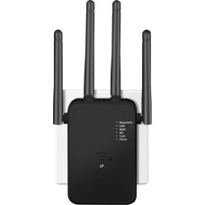 2025 Latest WLAN Repeater 1200 Mbit/s Dual Band with 4 External Antennas, WiFi Amplifier Repeater/Router/Access Point Mode, Easy Setup, LAN/WAN Port, Compatible with All Devices