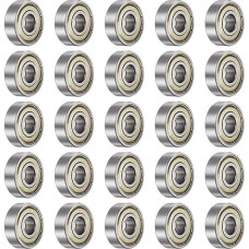 QUARKZMAN 608ZZ Deep Groove Ball Bearings 8 mm Bore 22 mm AD 7 mm Thick Carbon Fabric Steel Double Shielded ABEC1 Z1 Bearing for Engines Pack of 100