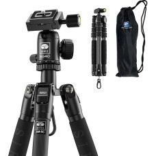 SIRUI AM-5C Carbon Travel Tripod 1 kg 140 cm aukščio 10 kg apkrovos 360° rutulinė galvutė su greito atleidimo plokštele, skirta DSLR ir sisteminiams fotoaparatams