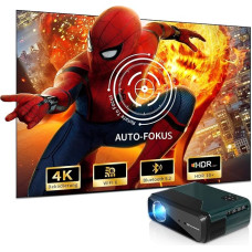 CWEUG Nešiojamasis išmanusis projektorius 4K Android TV, automatinis fokusavimas WIFI6 