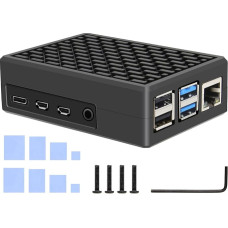 Geekworm Raspberry Pi 4 aliuminio metalinis korpusas su radiatoriaus kolonėle, skirtas B/4B modeliui