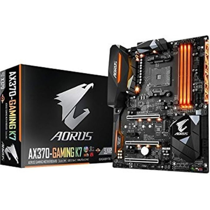 GIGABYTE GA-AX370-Gaming K7 pagrindinė plokštė su AMD X370 mikroschemų rinkiniu Palaiko 