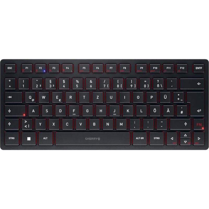 CHERRY KW 9200 MINI Kompaktiška kelių įrenginių klaviatūra iki 4 įrenginių, vokiškas išdėstymas (QWERTZ), 