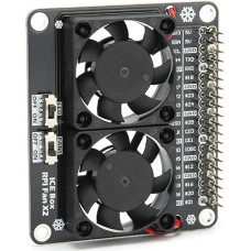 Fan Expansion Board for 4B/3B+/3B Fan, Two Fans with LDE Ambient Light, Low Noise and Fast Cooling