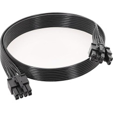 Buaak PCIE kabelis, suderinamas su ARESGAME, Thermaltake, Corsair, 70cm 8 kontaktų su 6+2 kontaktais iš vyriško į vyrišką PSU maitinimo adapterio GPU kabelis, PSU modulinio maitinimo šaltinio PCIE prailginimo kabelis