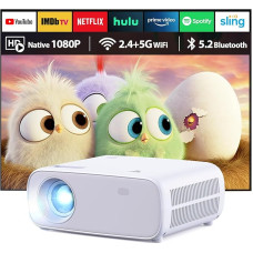 2025 High Performance Projector, Supports Switch and PS5 without Delay, Projector with WiFi and Bluetooth, 20000 Lumens 4K Support, Full HD 1080P Resolution, (High Brightness Version)
