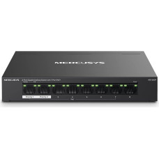 Mercusys MS108GP PoE Switch 8-Port Gigabit LAN Switch with 7 PoE+ Ports, up to 30W per PoE Port and 65W for All PoE Ports, 802.3af/at PoE, Fanless, Plug and Play, Robust Metal Housing
