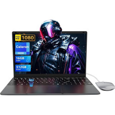 PINSTONE 15,6 colių nešiojamasis kompiuteris 16GB RAM LPDDR4 512GB SSD Celeron N5095 procesorius Nešiojamasis kompiuteris Touch ID Bluetooth 4.0 WiFi 5 USB 3.0 Studentų verslas Pramogos