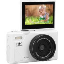 UHD 5K 75MP skaitmeninis fotoaparatas, Vlogging vaizdo kamera su 3 colių sulankstomu ekranu, automatiniu fokusavimu, apsauga nuo drebėjimo, 18x priartinimu, skaitmeninis taškinis fotoaparatas, kompaktiškas fotoaparatas, skirtas asmenukėms keliaujant