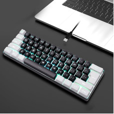 60% Wired Gaming Keyboard, Compact Keyboard with RGB Backlight, Ergonomic Mechanical Keyboard with 61 Keys for PC Gamer, Typist, Office