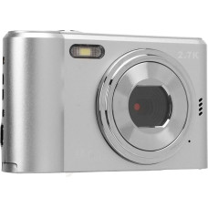 Nešiojamasis skaitmeninis fotoaparatas 2,4 colio 48MP 1080P 16X priartinimo vaizdo dienoraščio kamera, apsaugota nuo drebėjimo, skirta paaugliams studentams, berniukams, mergaitėms, senjorams, sidabrinė