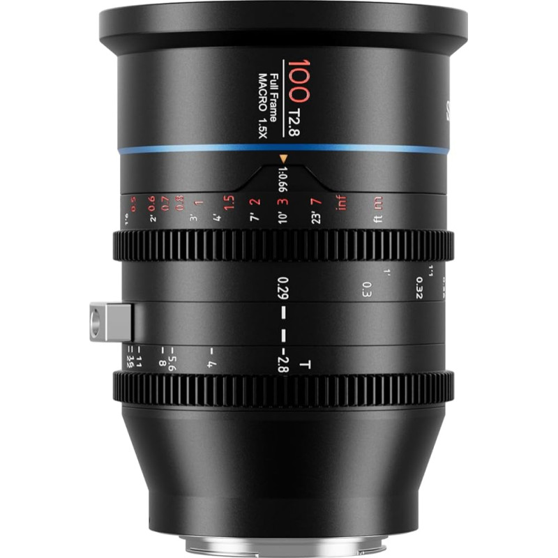 SIRUI 100 mm Jupiter Macro T2.8 pilno kadro kinematografinis pagrindinis objektyvas, skirtas fotoaparatams su EF laikikliu, suderinamas su BMPCC-6k, BMPCC-6k-pro, EOS C300 Mark III, EOS C500 Mark II, profesionalus objektyvas su EF laikikliu
