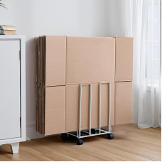 Kartono organizatoriaus lentyna su ratukais, nešiojamoji judanti kartoninė lentyna, kartono organizatoriaus stendas namams, prekybos centrams, komercijai (balta)