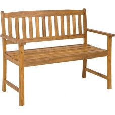 FANTASK Wooden Garden Bench, Weatherproof, 2-Seater Bench Made of Acacia Wood, Balcony Bench Maximum Load 360 kg, 110 x 56.5 x 86 cm, Natural