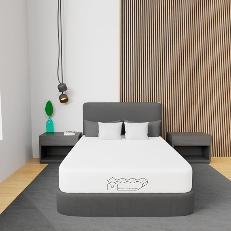 Memory Matratzen Mattress 140 x 200, 7-Zone Memory Foam Mattress, Hardness H3, 26 cm High, 2-in-1 Double Layer Cold Foam Mattress, Removable Fabric Cover with Zip (140 x 200 x 26 cm)