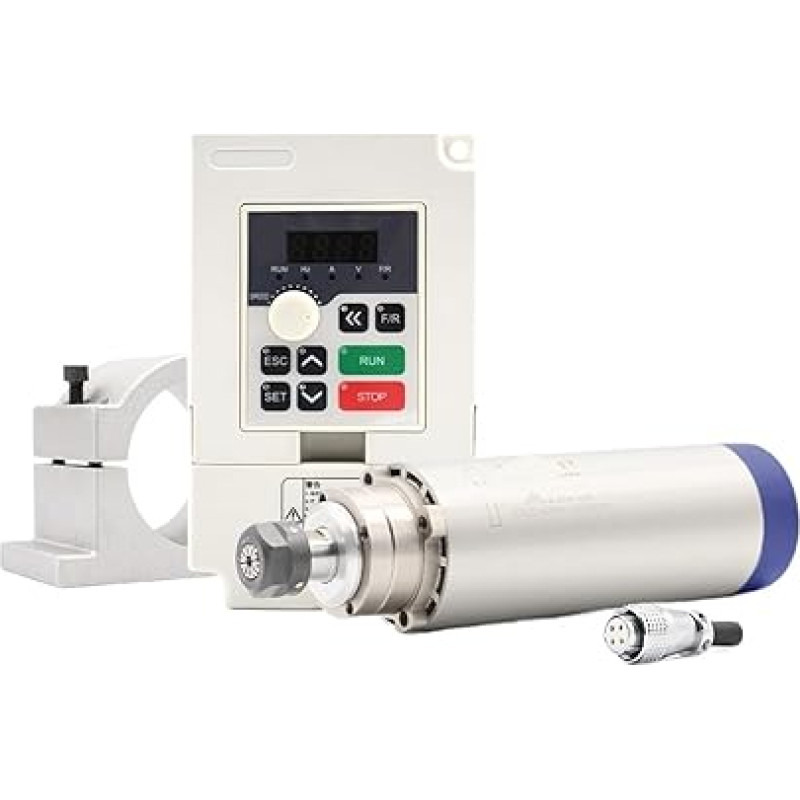 2,2 kW ER20 luftgekühlte Spindel, 4 Keramikkugellager, 24.000 U/min, 0,01 mm ir 2,2 kW Frequenzumrichter und 80-mm-Halterung(Keraminis rutulinis guolis, 110v)