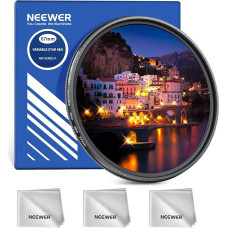 NEEWER 67 mm žvaigždžių filtras 4/8 taškų, reguliuojamas žvaigždžių filtras, daugiasluoksnis besisukantis kryžminis filtras, 