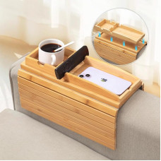 Sofa Armrest Tray - Couch Armrest with Removable Couch Cup Holder