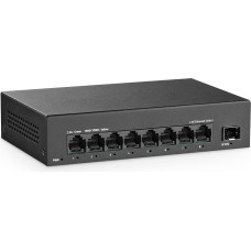 YuLinca 8 prievadų 2.5G nevaldomas komutatorius, 8 x 2.5GBASE-T prievadai su 10G SFP+, 60 Gb/s komutavimo pajėgumas, 2.5Gb tinklo komutatorius be ventiliatoriaus, Plug & Play
