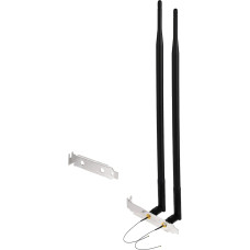 Superbat WLAN Antenna 8dBi 2.4GHz 5.8GHz Dual Band RP-SMA Plug & 25 cm U.FL MHF4 to RPSMA Female Cable + Computer Rear Slot Cover Compatible with M.2 NGFF Intel Wireless Network Card (Pack of 2)