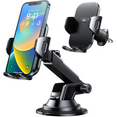 AHK Mobile Phone Holder Car Stable 3 in 1 Car Mobile Phone Holder Ventilation Suction Cup Universal Car Mobile Phone Holder Car 360° Rotatable Car Mount with 4-7 Inch for iPhone, Samsung, Huawei,