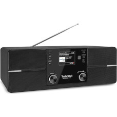 TechniSat DIGITRADIO 371 IR Internet Radio with Wireless Charging (DAB+, FM, WiFi, Bluetooth Audio Streaming, Colour Display, USB, AUX in, Headphone Jack, Alarm Clock, 10 Watt, App/Remote Control) Black