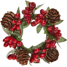 Mopec Christmas Wreath with Red Fruits Pack of 12, Red, One Size