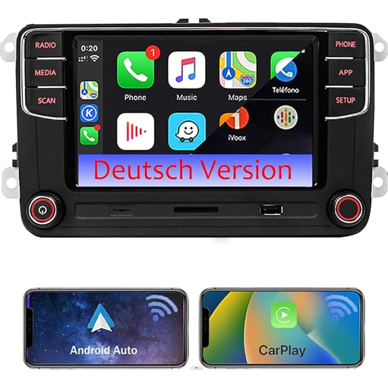 SCUMAXCON Car Radio German RCD360 Pro3 RCD330 Carplay Wireless Android Car RVC USB Bluetooth SD RVC for VW Golf 5 MK5 MK6 CC Polo 5 Caddy Passat B6 B7 Polo