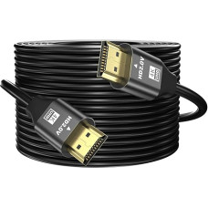 grofyllaa 4K HDMI Cable 25 m, High Speed HDMI 2.0 Cable 4K @ 60Hz 2K @ 120Hz, Gold-Plated Connector 3D ARC HDCP 2.2 & 2.3 for HDTV/Blu Ray Playback/Projectors/Laptops/PS4/PS5 (Black)