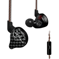 Yinyoo KZ ZST In-Ear-Kopfhörer, mit Balanced Armature- + Dynamic Hybrid Dual-Treibereinheit, HiFi-Bass-Headset BZW. - In-Ear-Kopfhörer Carbon with mic