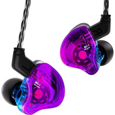 Yinyoo CCZ Melody In-Ear Monitors Hybrid 1BA 1DD HiFi Headphones, Deep Bass, Lightweight In-Ear Headphones IEM with 4N OFC Cable for Musician/Drummer/Bassist (Purple Blue, No Microphone)