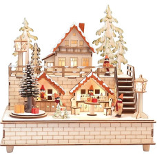 HGD Christmas Town, Wood, Beige, 30 x 21 x 29.5 cm