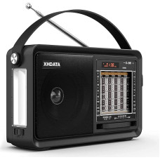 XHDATA D901 Portable Radio Bluetooth Speaker SW FM AM FM FM Supports TF USB AUX MP3 Radio with Torch Black