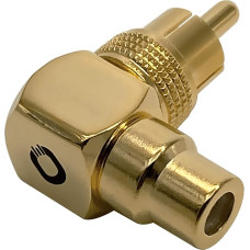 OEHLBACH Sound-AD 90 Angled Adaptor RCA 90° Angled Plug to RCA Coupling 24 K Gold-Plated High Contact Safety Pack of 2