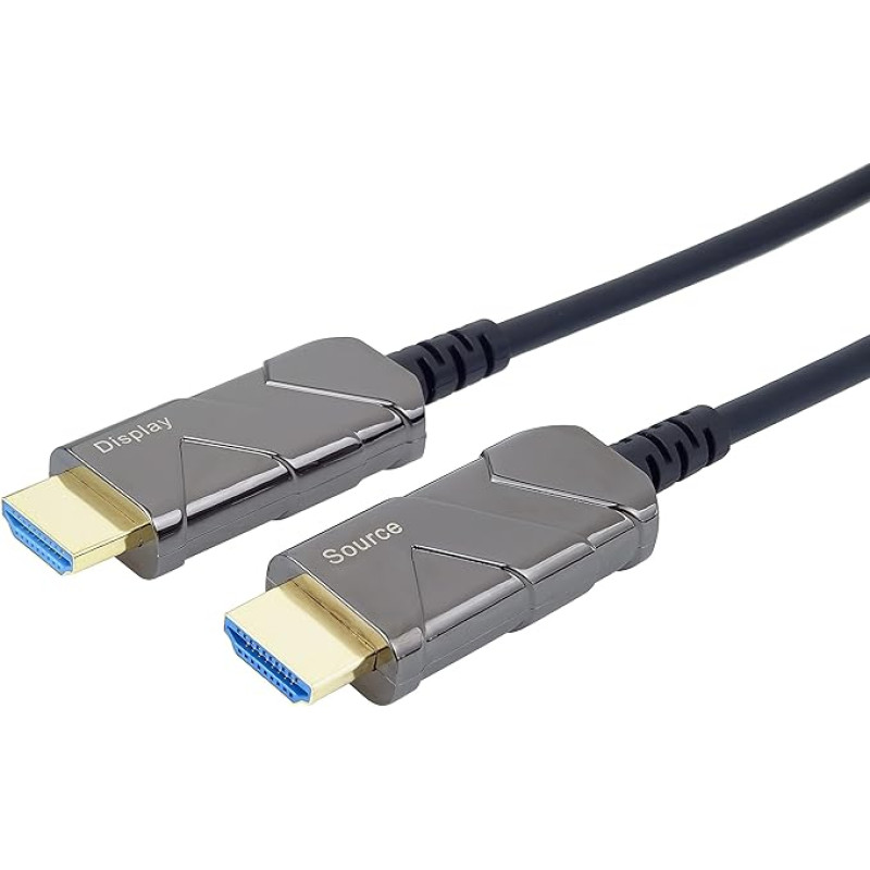 PremiumCord 8K Optical Active Ultra High Speed HDMI 2.1 Fiber Optic Cable 48Gbps HDMI 2.1 3D EDID ARC Video Resolution 8K@60Hz Gold Plated Length 15m