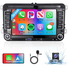 2+64G Android 13 Car Radio 7 Inch for VW Golf 5/6 T5 Touran Polo Sharan Passat Tiguan Seat Wireless Carplay Android Car Mirror Link with AHD Reversing Camera FM/RDS/Bluetooth/WiFi/GPS