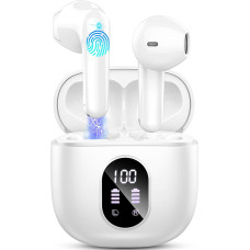 Bluetooth Headphones, Wireless Bluetooth 5.3 In-Ear Headphones, Bluetooth with 4 Mics, 50H Wireless Headphones, ENC Noise Cancelling, Deep Bass Earbuds, IP7 Waterproof Earphones, LED Display