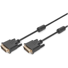 Digitus AK-320101-100-S 10m DVI(24+1) Male - DVI(24+1) Male DVI Connection Cable with Ferrite - Black