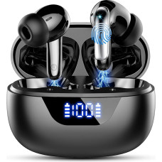 Bluetooth Headphones, Wireless Bluetooth 5.3 Headphones with 4 ENC Mic, 2024 New In-Ear Headphones 48H Noise Cancelling Earbuds Deep Bass Wireless Headphones IP7 Waterproof Earphones LED Display /