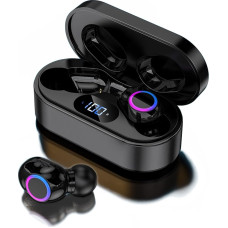 Vaykwo Bluetooth 5.2 Mini Pocket Wireless Earbuds with Deep Bass, TWS Noise Cancel Headphones with HiFi Stereo Audio, Touch Control Bluetooth Headphones, Waterproof Sports Headphones (Black, 300 mAh)