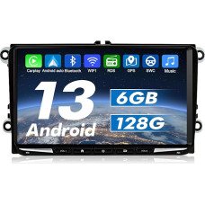 AWESAFE Android 13 Radio for VW Skoda Seat Golf, 6GB + 128GB 9 Inch Touchscreen Supports 4G SIM Card WLAN Carplay Android Car Steering Wheel Control FM Radio Bluetooth