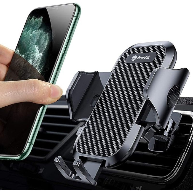 andobil Car Mount for Phone, Air Vent [Stable Without Drop] with 2 Upgraded Clips, Car Phone Holder, 360° Rotation, Compatible with iPhone, Samsung, Xiaomi, OnePlus etc.