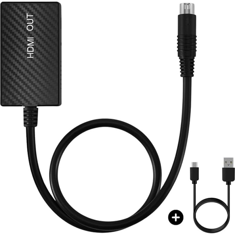 TNP HDMI Adapter for Sega Genesis, HDMI Link Cable Compatible with Sega Genesis 1 and 2, Mega Drive 1 and 2 Game Consoles for HD TVs, Monitors and Projectors