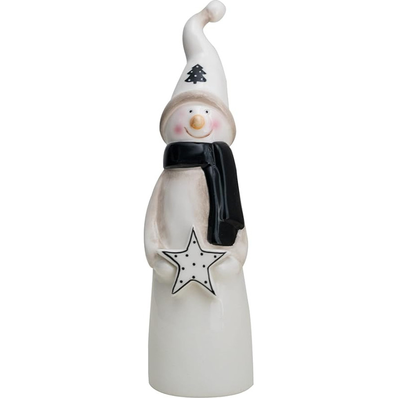 HEITMANN DECO Ceramic Snowman – White – Approx. 22 cm