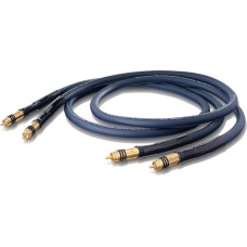 OEHLBACH Series 1 - High End Stereo Audio-Cinch Kabel Set - Made in Germany, Mehrfachschirmung, symetrischer Kabelaufbau, HPOCC Kupfer - 2 x 1m - blau