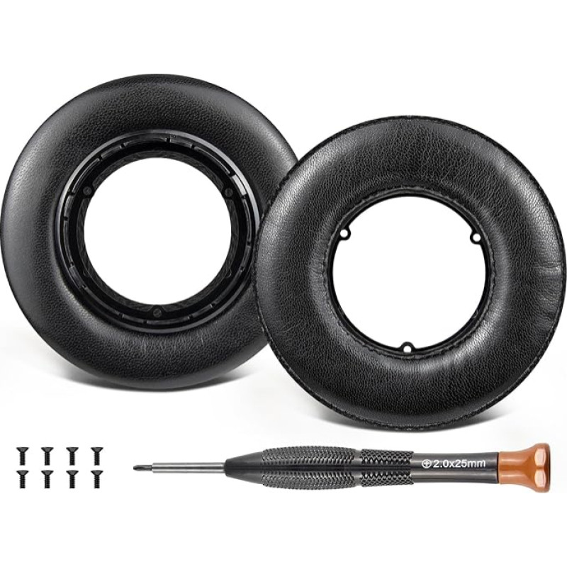 SOULWIT Replacement Earpads for Sony MDR-XB500 Headphones with Softer Protein Leather Replacement for Plastic Parts and Screws